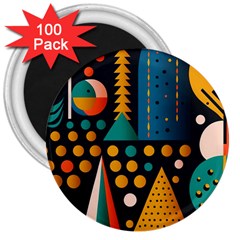 Christmas Pattern 3  Magnets (100 Pack)