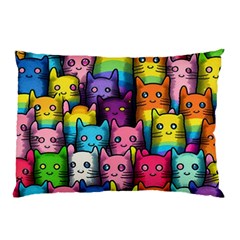 Cats Cat Cute Animal Rainbow Pattern Colorful Pillow Case