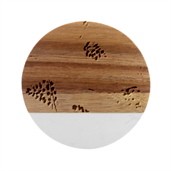 Watercolor Pattern Winter Marble Wood Coaster (round) by Jancukart