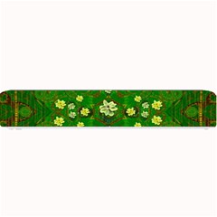 Lotus Bloom In Gold And A Green Peaceful Surrounding Environment Small Bar Mat by pepitasart