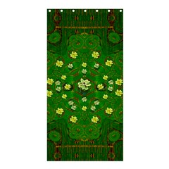 Lotus Bloom In Gold And A Green Peaceful Surrounding Environment Shower Curtain 36  X 72  (stall)  by pepitasart