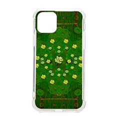 Lotus Bloom In Gold And A Green Peaceful Surrounding Environment Iphone 11 Pro 5 8 Inch Tpu Uv Print Case by pepitasart
