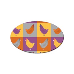 Chickens Pixel Pattern - Version 1a Sticker Oval (10 Pack) by wagnerps