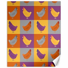 Chickens Pixel Pattern - Version 1a Canvas 16  X 20  by wagnerps