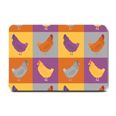 Chickens Pixel Pattern - Version 1a Small Doormat