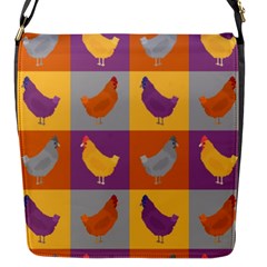 Chickens Pixel Pattern - Version 1a Flap Closure Messenger Bag (s) by wagnerps