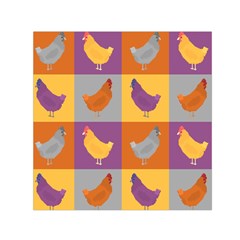 Chickens Pixel Pattern - Version 1a Square Satin Scarf (30  X 30 ) by wagnerps