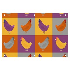 Chickens Pixel Pattern - Version 1a Banner And Sign 6  X 4  by wagnerps