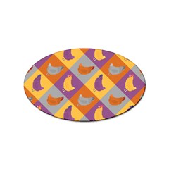 Chickens Pixel Pattern - Version 1b Sticker (oval) by wagnerps