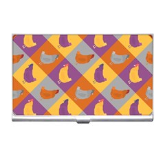 Chickens Pixel Pattern - Version 1b Business Card Holder by wagnerps