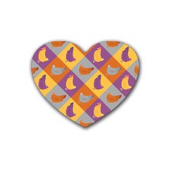 Chickens Pixel Pattern - Version 1b Rubber Heart Coaster (4 Pack) by wagnerps