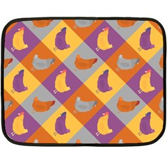 Chickens Pixel Pattern - Version 1b One Side Fleece Blanket (mini) by wagnerps