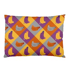 Chickens Pixel Pattern - Version 1b Pillow Case (two Sides) by wagnerps