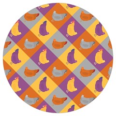 Chickens Pixel Pattern - Version 1b Round Trivet