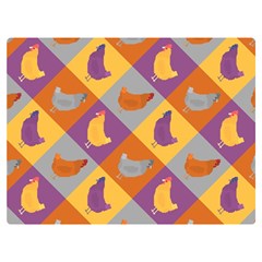 Chickens Pixel Pattern - Version 1b One Side Premium Plush Fleece Blanket (extra Small) by wagnerps