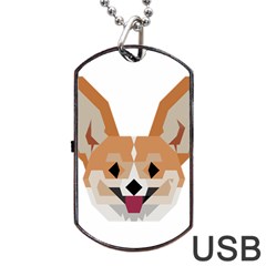 Cardigan Corgi Face Dog Tag Usb Flash (two Sides) by wagnerps