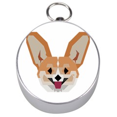 Cardigan Corgi Face Silver Compasses by wagnerps