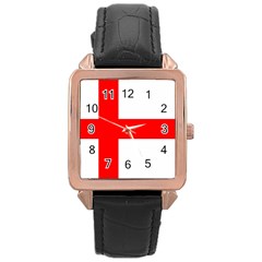 Bologna Flag Rose Gold Leather Watch  by tony4urban