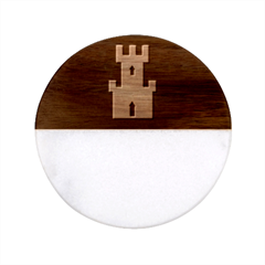 Finnmark Flag Classic Marble Wood Coaster (round)  by tony4urban