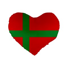 Bornholm Denmark Flag Standard 16  Premium Heart Shape Cushions