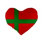 Bornholm Denmark Flag Standard 16  Premium Heart Shape Cushions Back