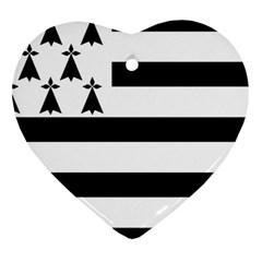 Brittany Flag Heart Ornament (two Sides)