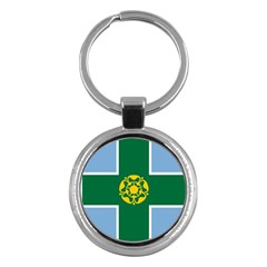 Derbyshire Flag Key Chain (round)