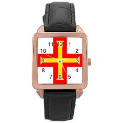 Guernsey Rose Gold Leather Watch  by tony4urban