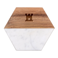 Drenthe Flag Marble Wood Coaster (hexagon)  by tony4urban