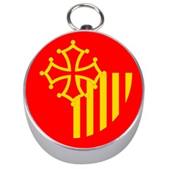 Languedoc Roussillon Flag Silver Compasses by tony4urban