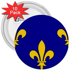 Ile De France Flag 3  Buttons (10 Pack)  by tony4urban