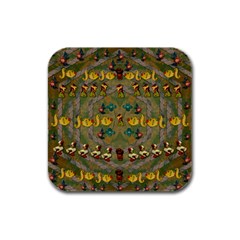Fishes Admires All Freedom In The World And Feelings Of Security Rubber Square Coaster (4 Pack) by pepitasart