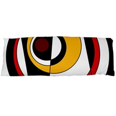 Circles And Lines Abstraction 73 Red Amber  Body Pillow Case Dakimakura (two Sides)