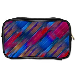 Striped Colorful Abstract Pattern Toiletries Bag (two Sides) by dflcprintsclothing