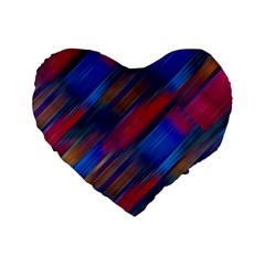 Striped Colorful Abstract Pattern Standard 16  Premium Heart Shape Cushions by dflcprintsclothing
