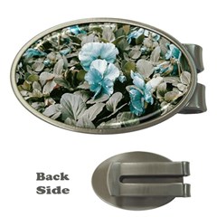 Flowers And Leaves Colored Scene Money Clips (oval)  by dflcprintsclothing