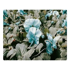 Flowers And Leaves Colored Scene One Side Premium Plush Fleece Blanket (large)
