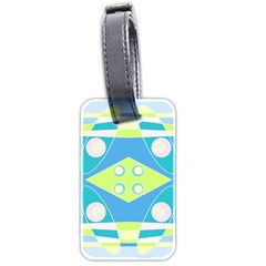 Bohemian Chintz 20 - Pastel Green Blue Pink Luggage Tag (two Sides) by Mazipoodles