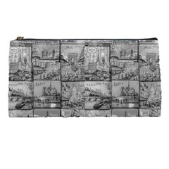 Paris Souvenirs Black And White Pattern Pencil Case by dflcprintsclothing