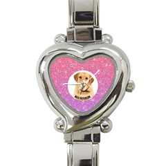 Pet Portrait Watch Rainbow Heart Italian Charm Watch by FWGIFTS