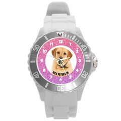 Pet Portrait Watch Rainbow Round Plastic Sport Watch (l)