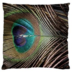 Peacock Standard Premium Plush Fleece Cushion Case (two Sides) by StarvingArtisan