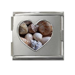 Beautiful Seashells  Mega Link Heart Italian Charm (18mm) by StarvingArtisan
