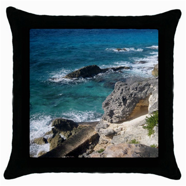 Isla mujeres mexico Throw Pillow Case (Black)