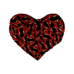 Ugly Open Mouth Graphic Motif Print Pattern Standard 16  Premium Flano Heart Shape Cushions by dflcprintsclothing