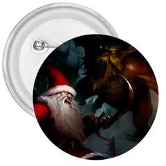 A Santa Claus Standing In Front Of A Dragon 3  Buttons