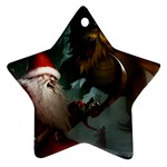 A Santa Claus Standing In Front Of A Dragon Star Ornament (Two Sides) Front