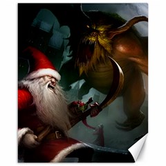 A Santa Claus Standing In Front Of A Dragon Canvas 16  X 20  by bobilostore