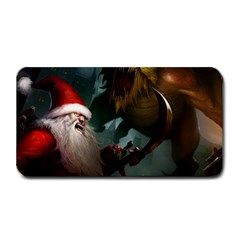 A Santa Claus Standing In Front Of A Dragon Medium Bar Mat by bobilostore