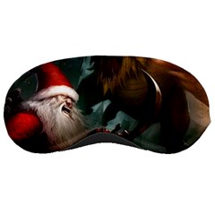 A Santa Claus Standing In Front Of A Dragon Sleeping Mask by bobilostore